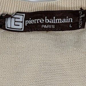 Vintage Pierre Balmain 100% wool cream vest size Large Made in France